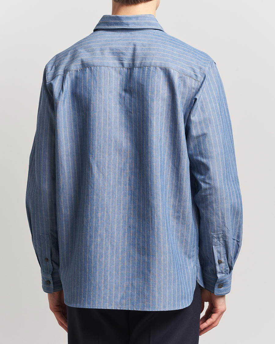 Herren | Hemden | A.P.C. | Malo Cotton/Linen Striped Overshirt Blue