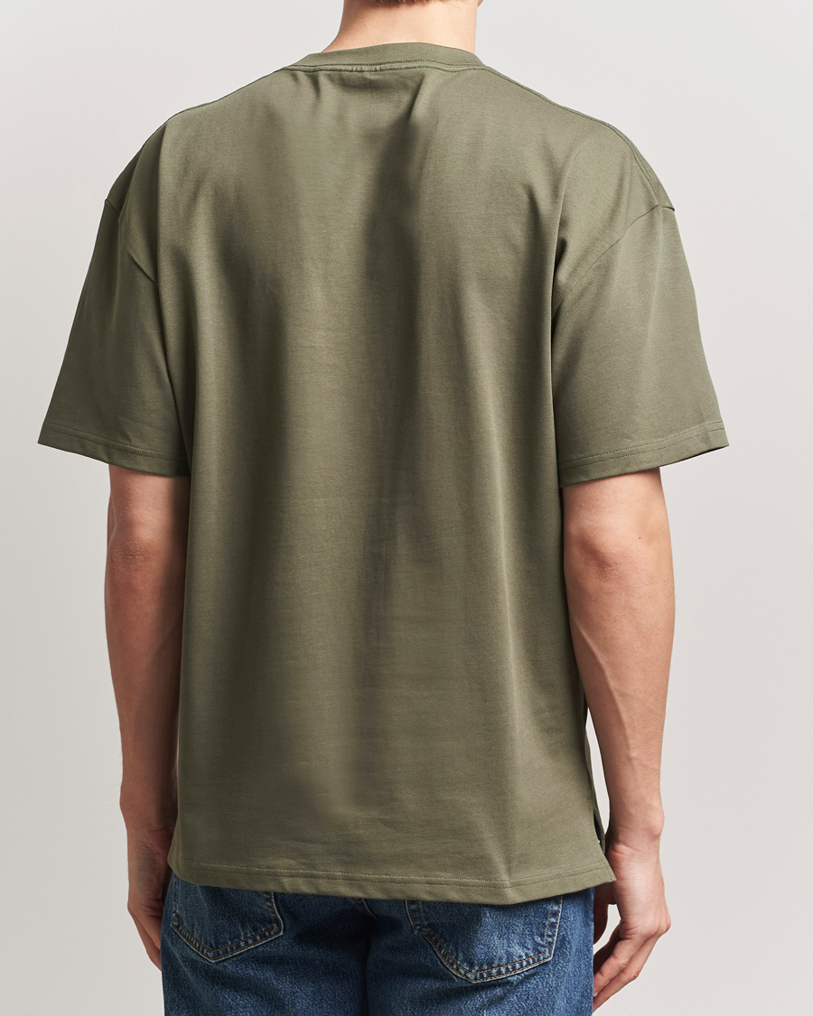 Herren | T-Shirts | Bread & Boxers | Textured Heavy Crew Neck T-Shirt Khaki Green