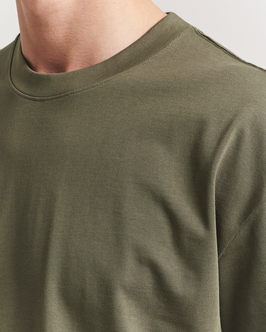 Herren | T-Shirts | Bread & Boxers | Textured Heavy Crew Neck T-Shirt Khaki Green