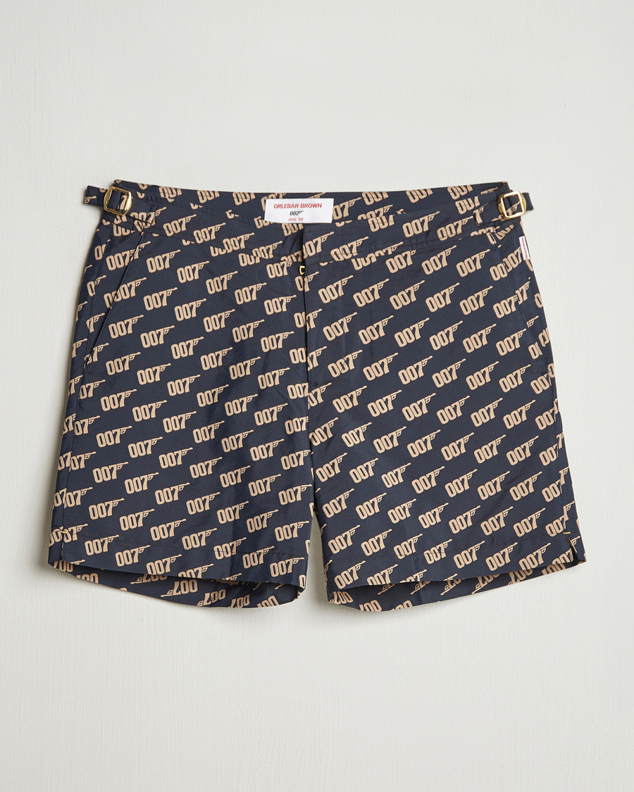 Herren | Badehosen | Orlebar Brown | Bulldog Jaquard 007 Monogram Swimshorts Black