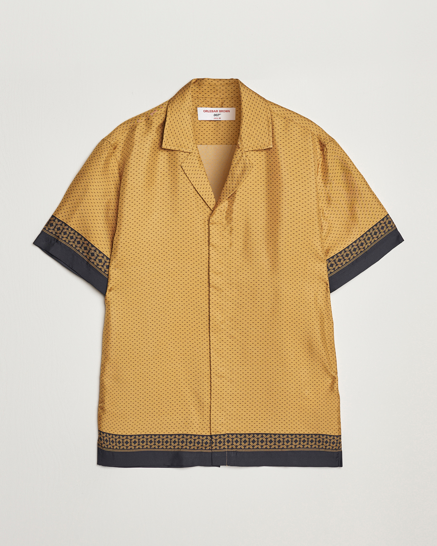 Herren | Hemden | Orlebar Brown | Maitan Silk Gold Bullion Shirt Gold/Black