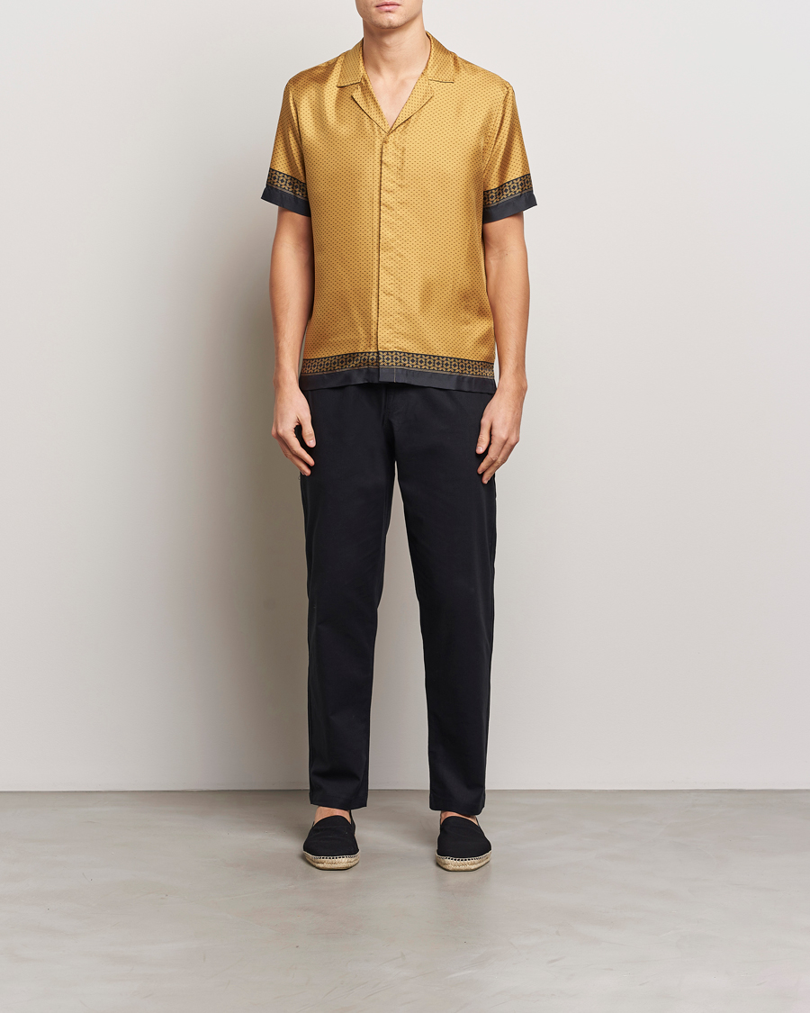 Herren | Hemden | Orlebar Brown | Maitan Silk Gold Bullion Shirt Gold/Black