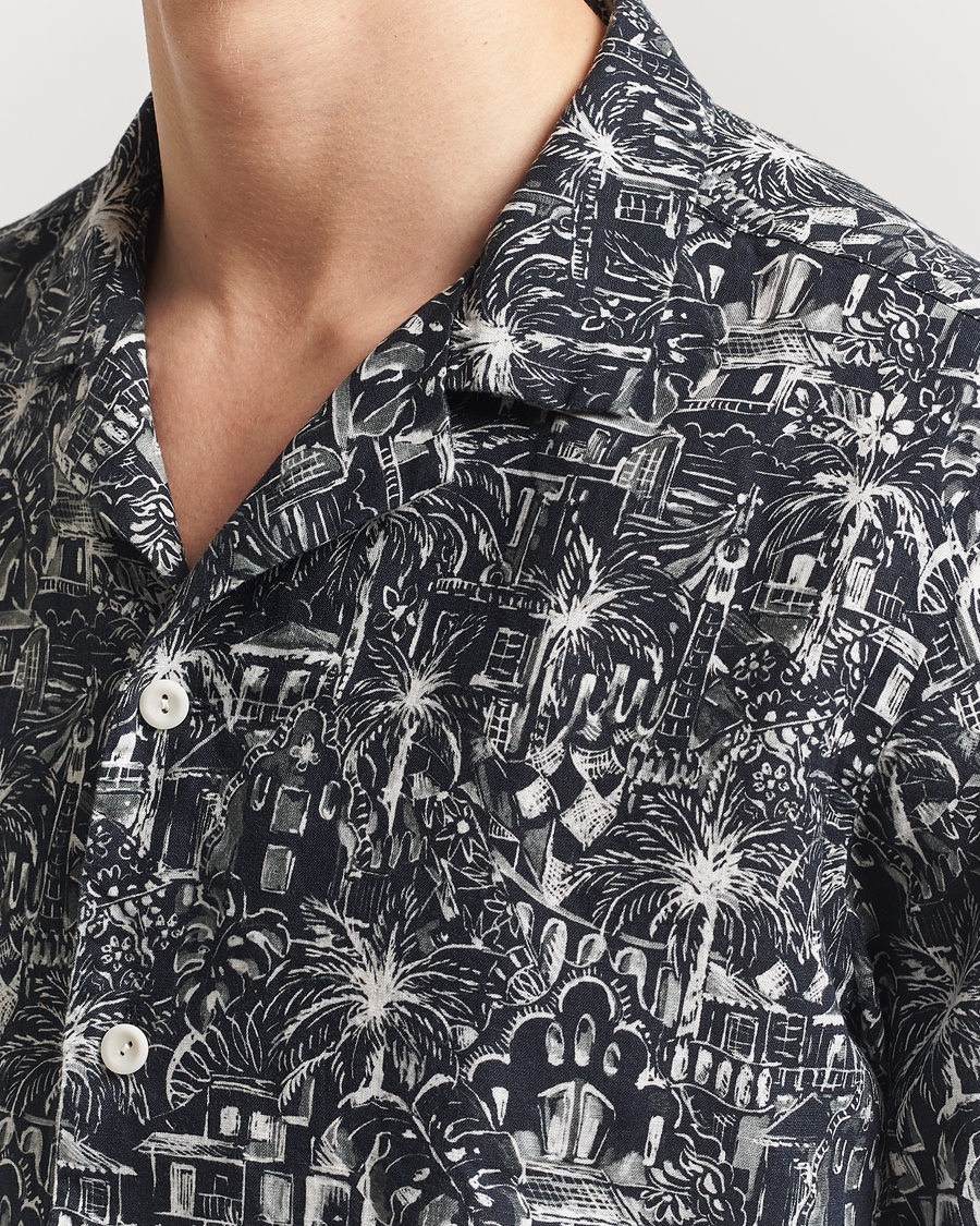 Herren | Hemden | Eton | Resort Printed Short Sleeve Shirt Black