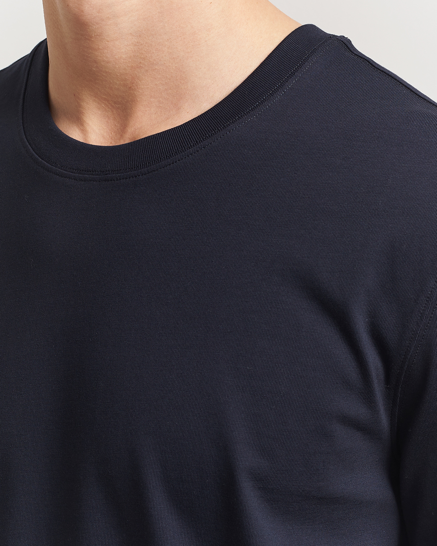 Herren | T-Shirts | Eton | Supima Cotton Crew Neck T-Shirt Navy Blue