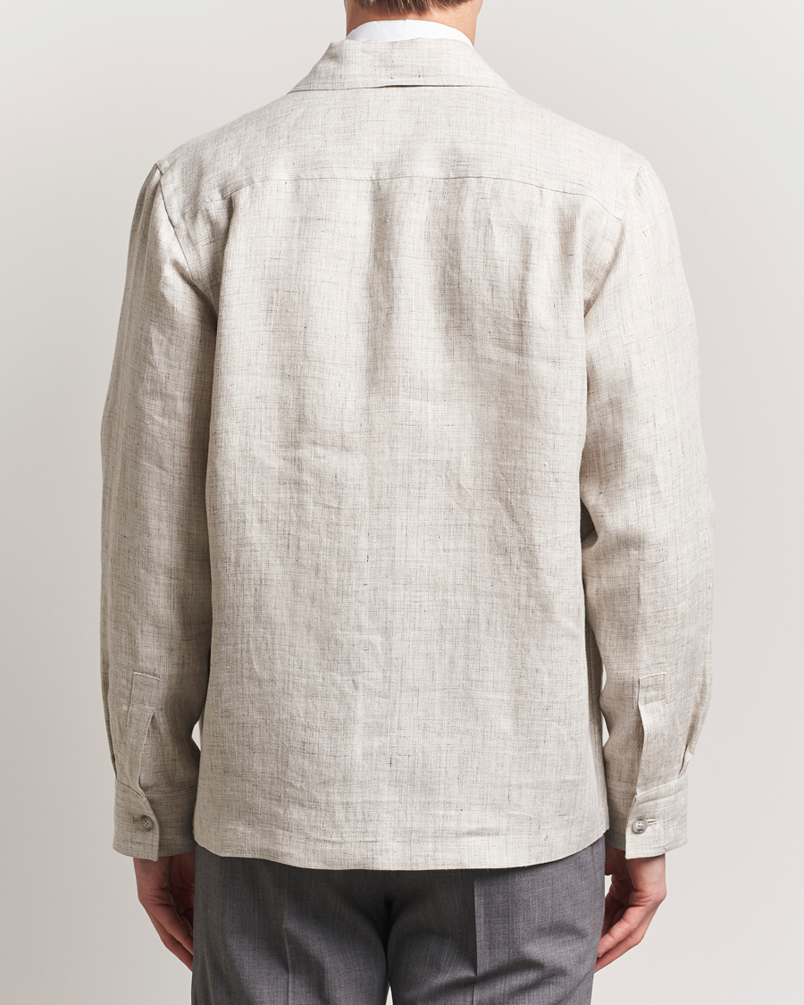 Herren | Hemden | Eton | Linen Four Pocket Overshirt Beige