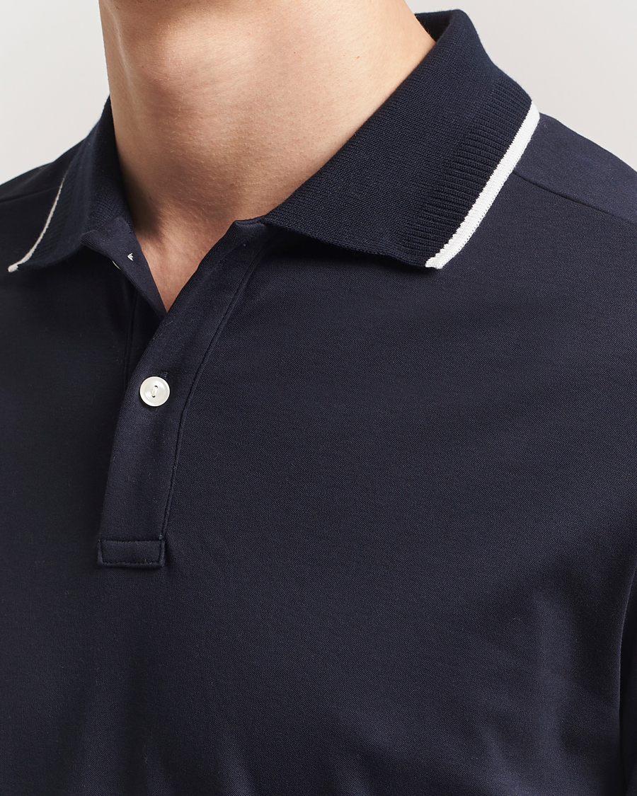 Herren | Poloshirts | Eton | Supima Cotton Interlock Polo Navy Blue