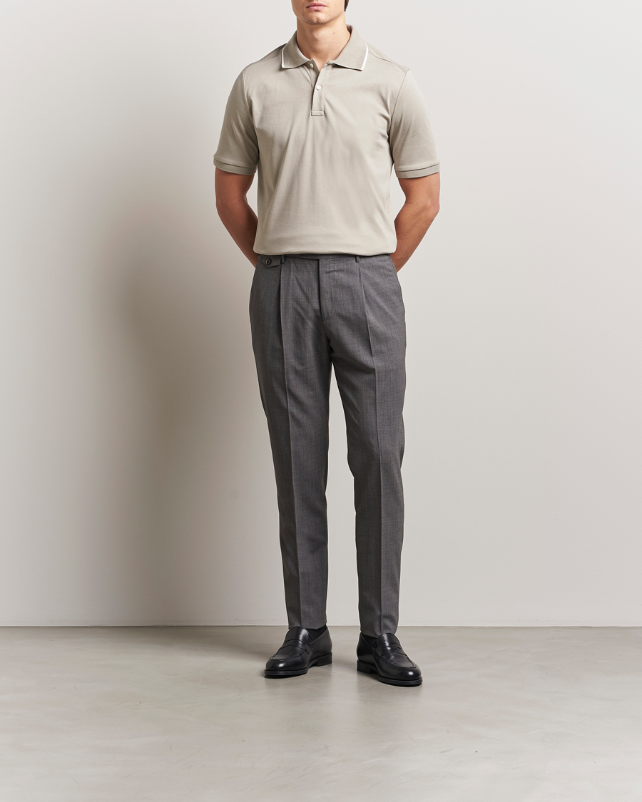 Herren | Poloshirts | Eton | Supima Cotton Interlock Polo Beige