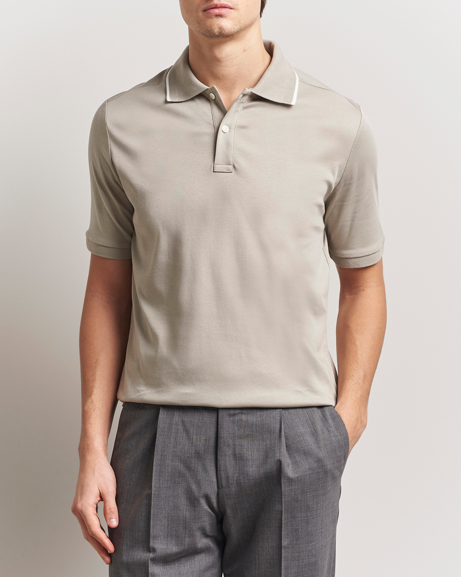 Herren | Poloshirts | Eton | Supima Cotton Interlock Polo Beige