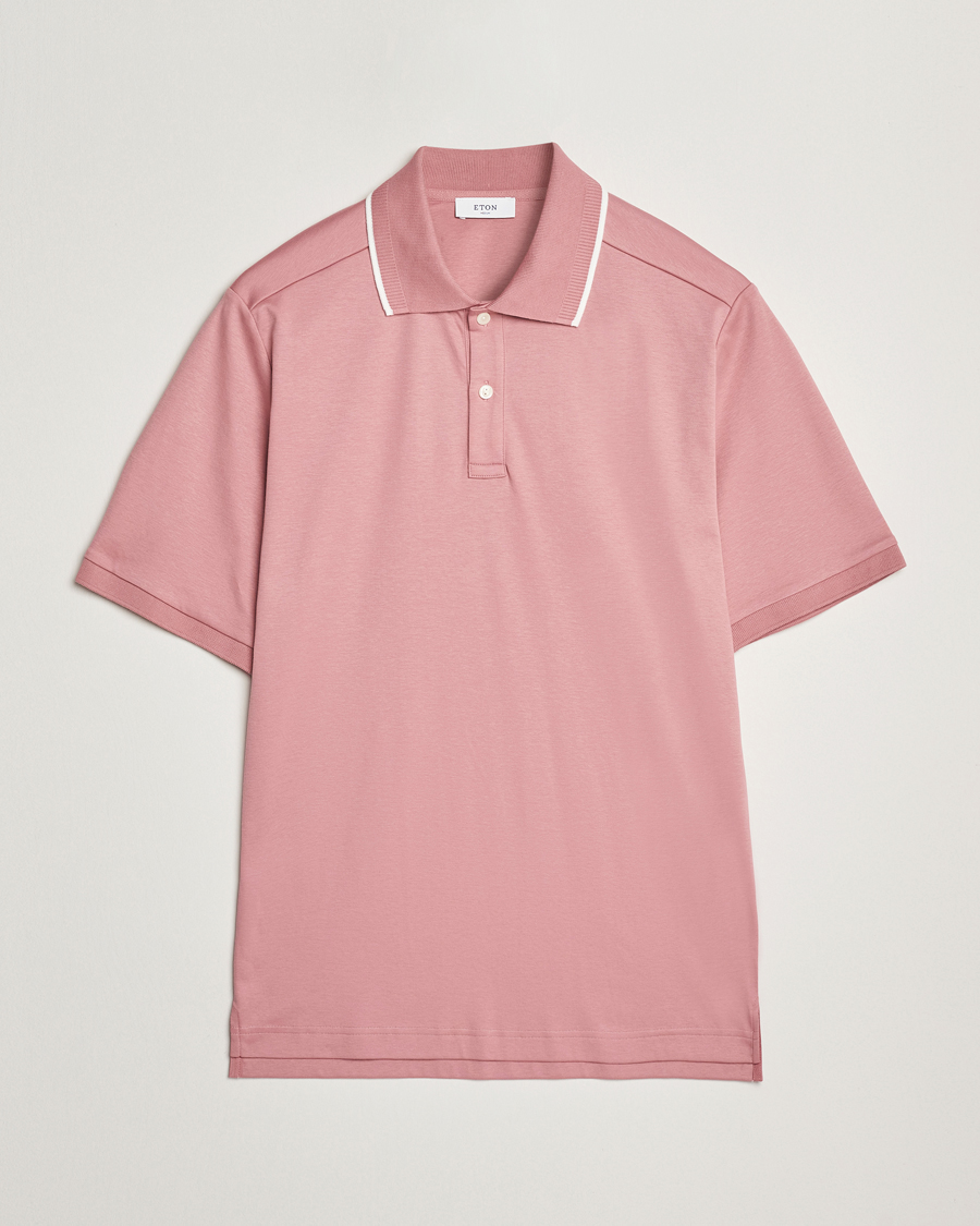 Herren | Poloshirts | Eton | Supima Cotton Interlock Polo Dusty Pink