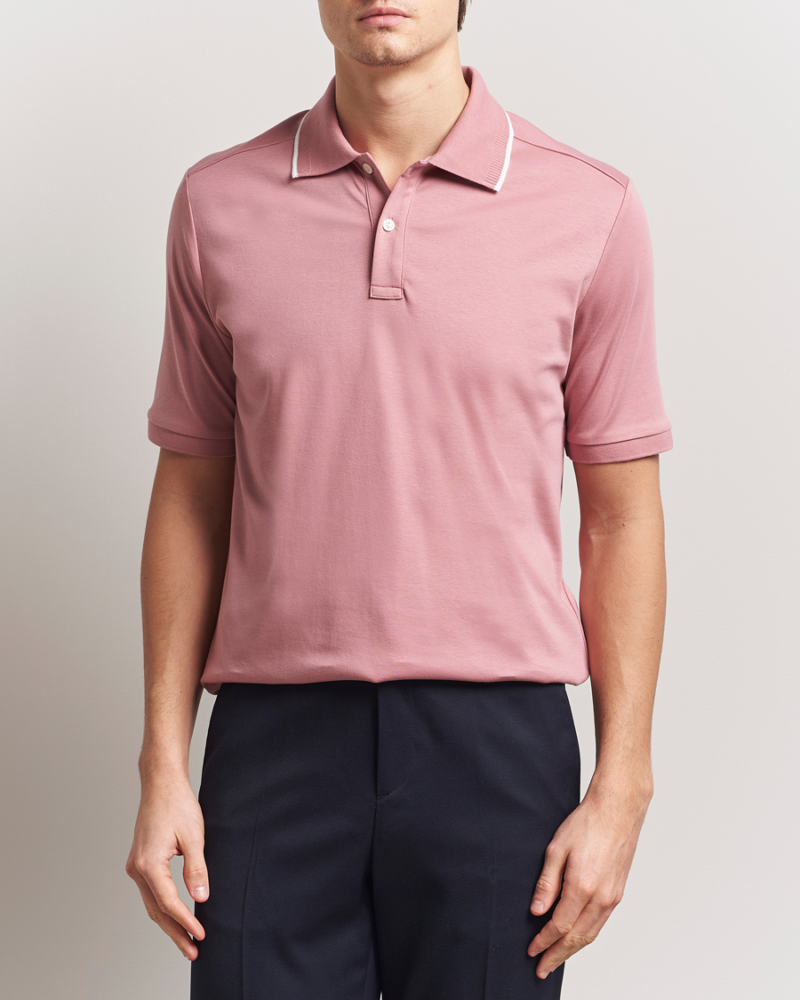 Herren | Poloshirts | Eton | Supima Cotton Interlock Polo Dusty Pink