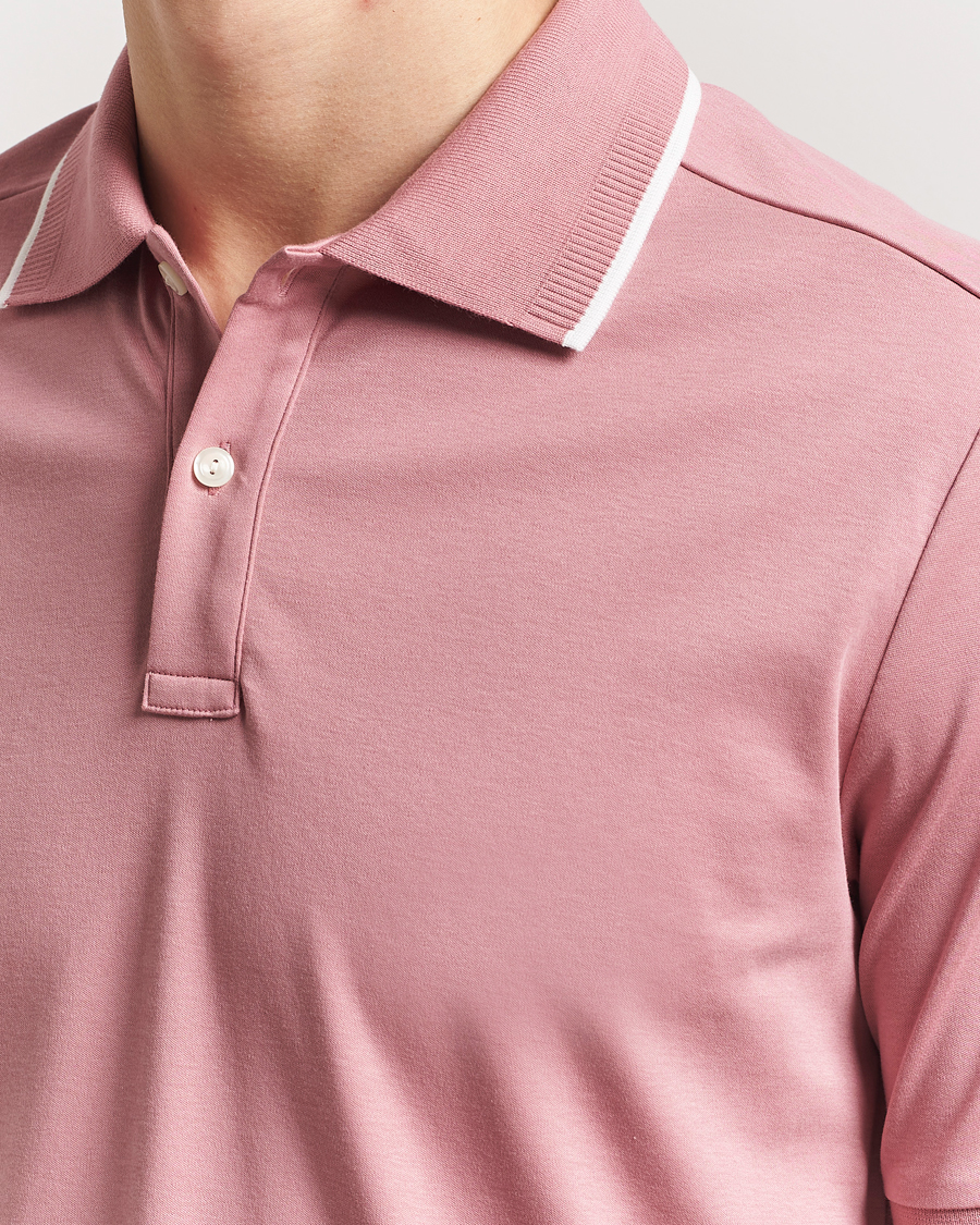 Herren | Poloshirts | Eton | Supima Cotton Interlock Polo Dusty Pink