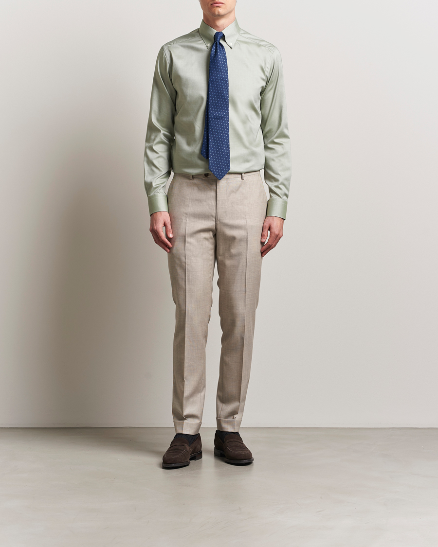 Herren | Hemden | Eton | Slim Fit Wrinkle Free Oxford Shirt Green