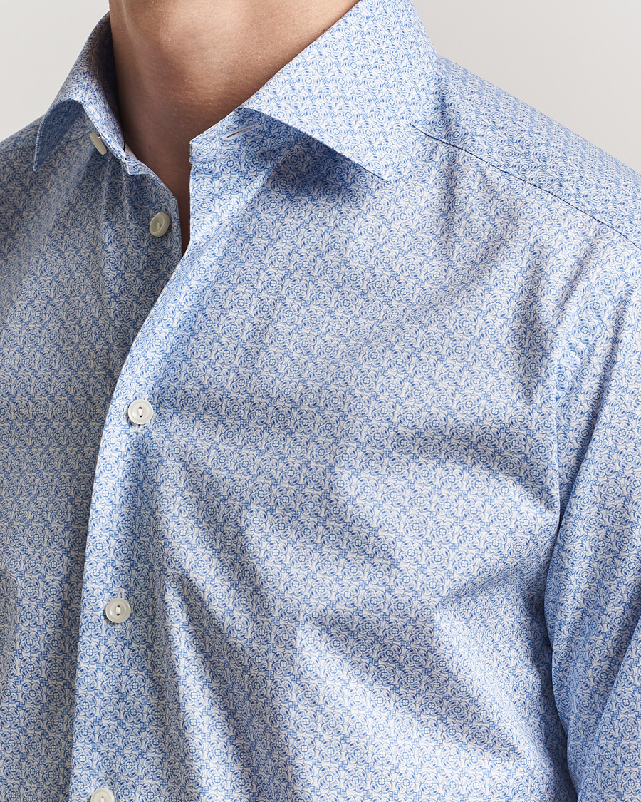 Herren | Hemden | Eton | Slim Fit Signature Twill Printed Shirt Light Blue