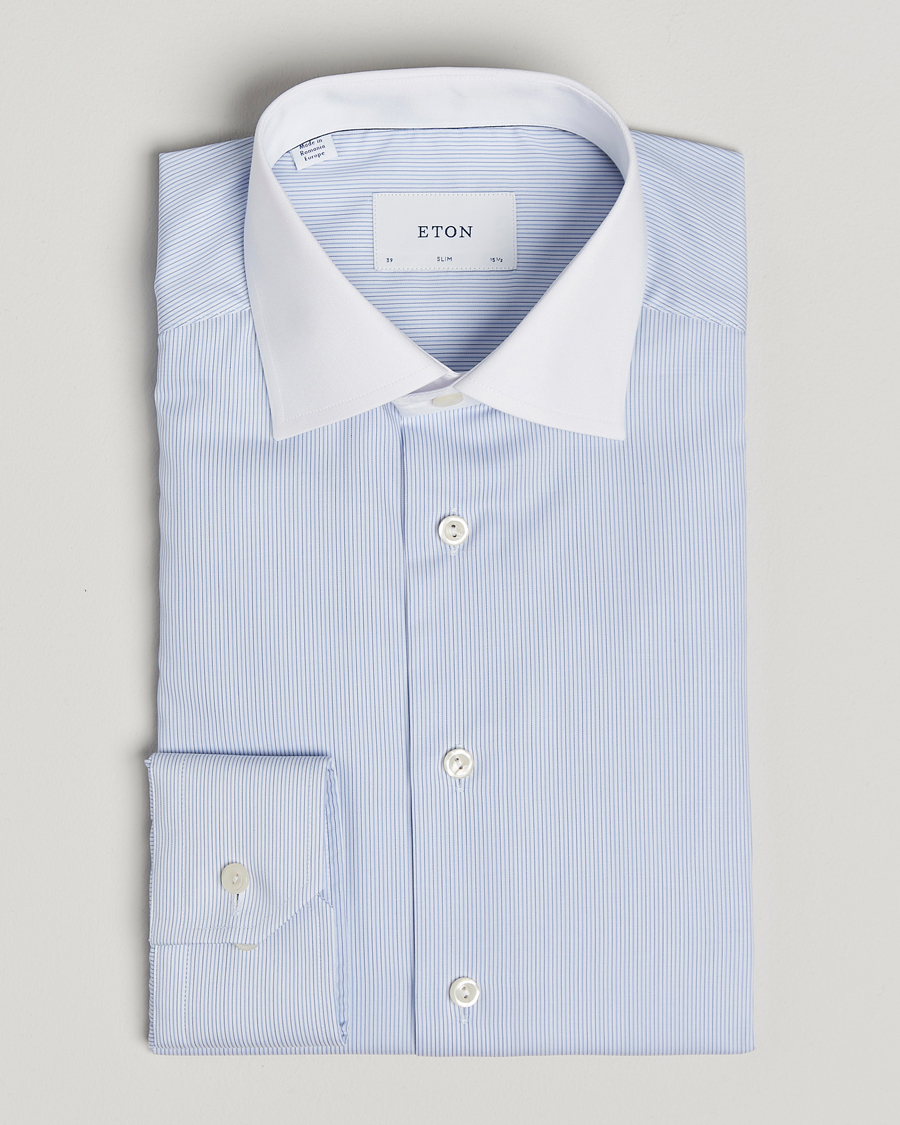 Herren | Hemden | Eton | Slim Fit Fine Twill Shirt Light Blue