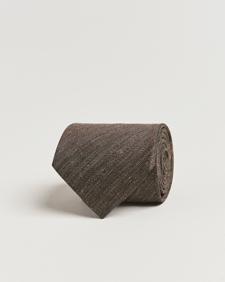 Herren | Eton Silk/Linen Tie Brown | Eton | Silk/Linen Tie Brown