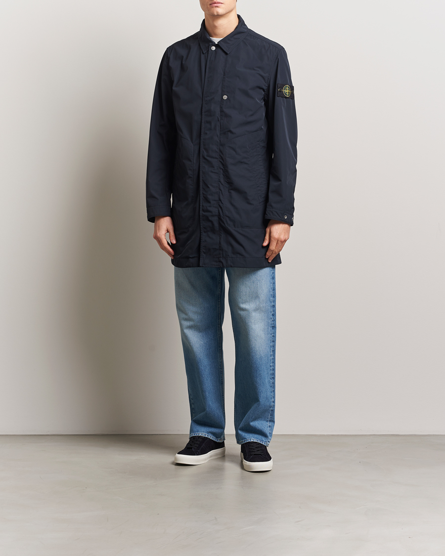 Herren | Jacken | Stone Island | Micro Twill Long Coat Navy Blue