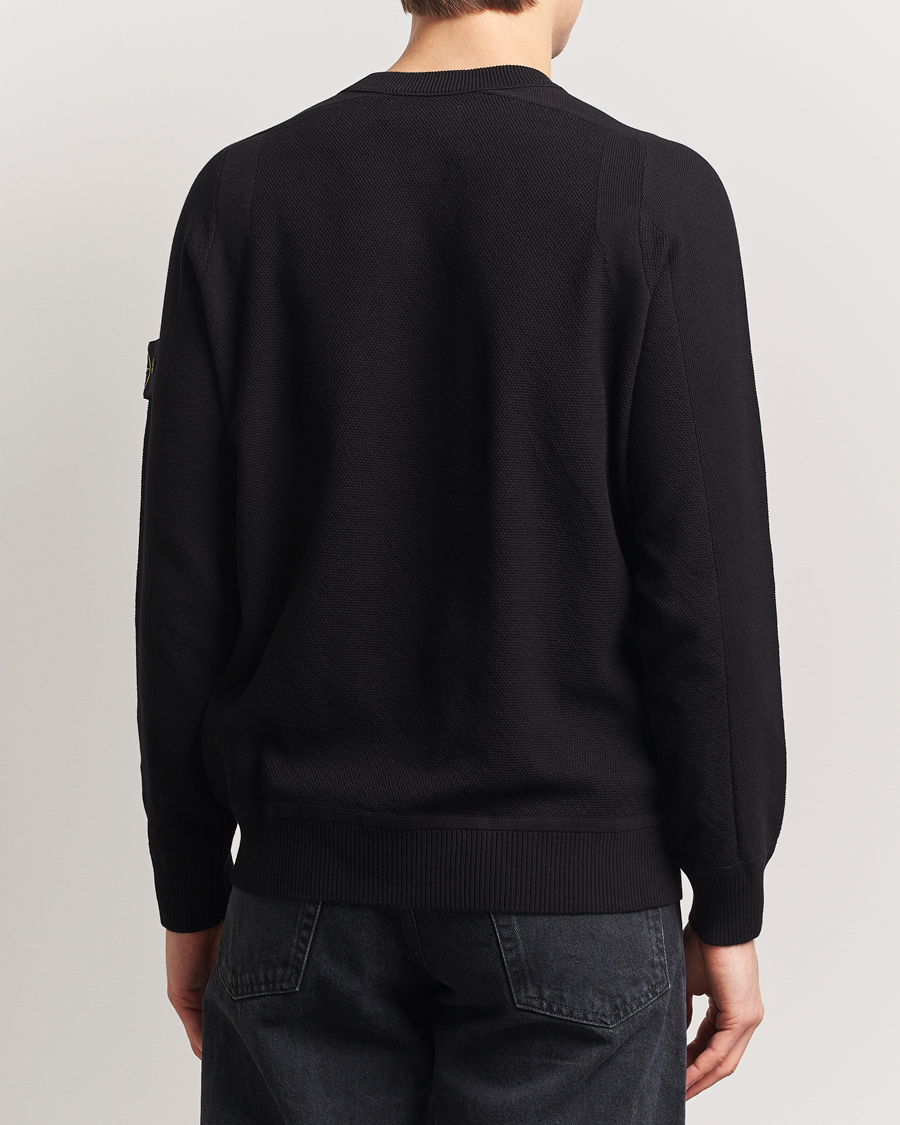 Herren | Pullover | Stone Island | Micro Stitch Organic Cotton Crew Black
