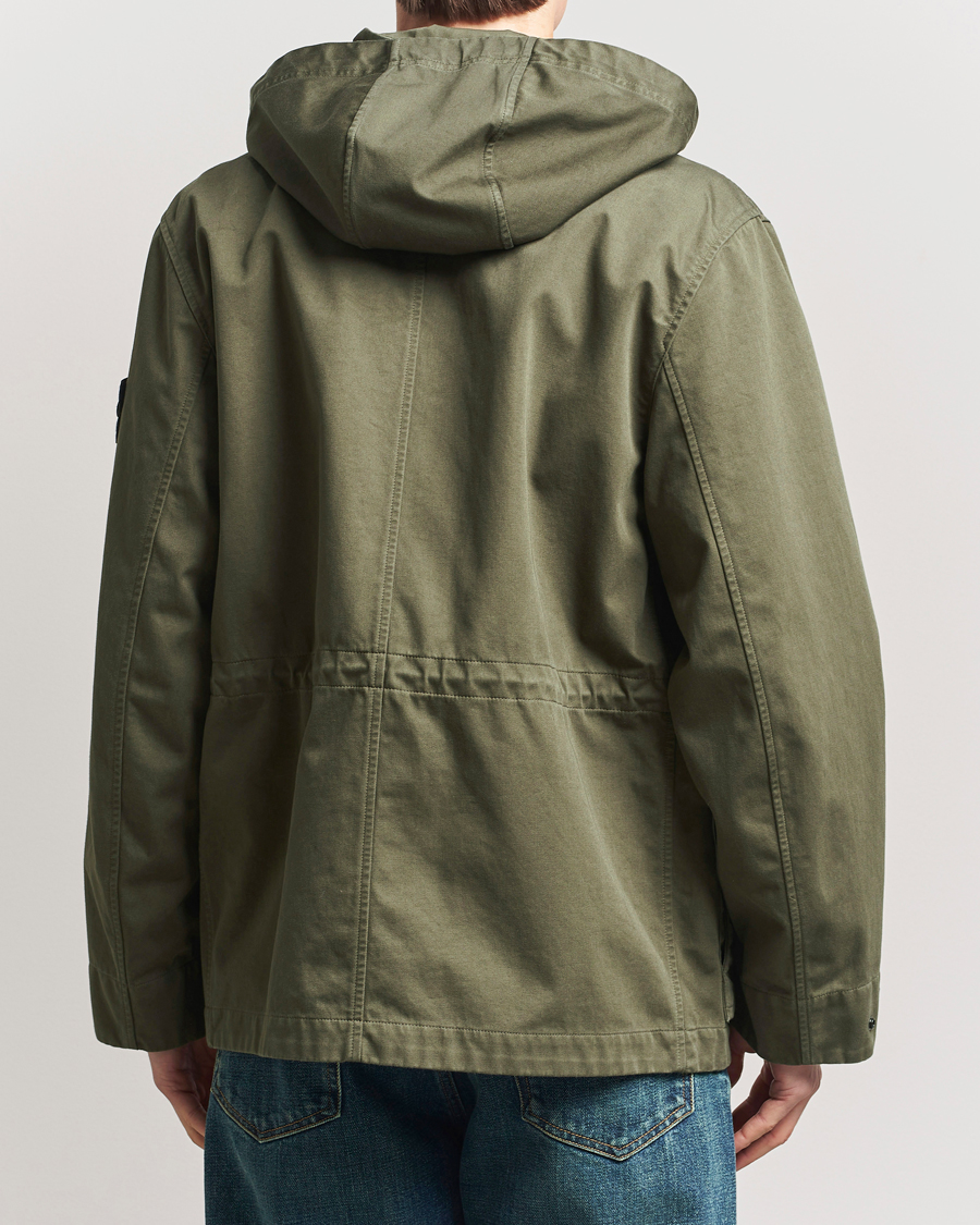 Herren | Jacken | Stone Island | Raso Gommato 3L Cotton Hooded Field Jacket Military Green