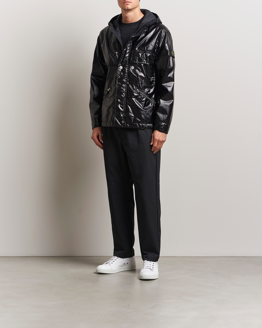 Stone Island Mussola Gommata Hooded Jacket Black bei Care of Carl