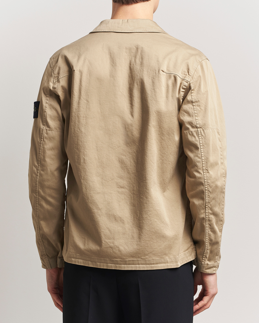 Herren | Hemden | Stone Island | Cotton Stretch Zip Overshirt Biscuit
