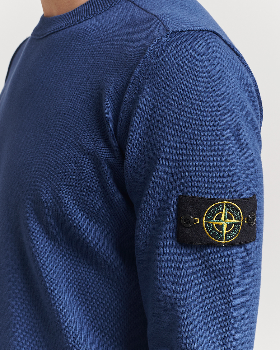 Herren | Pullover | Stone Island | Soft Organic Cotton Crew Neck Blue Marine