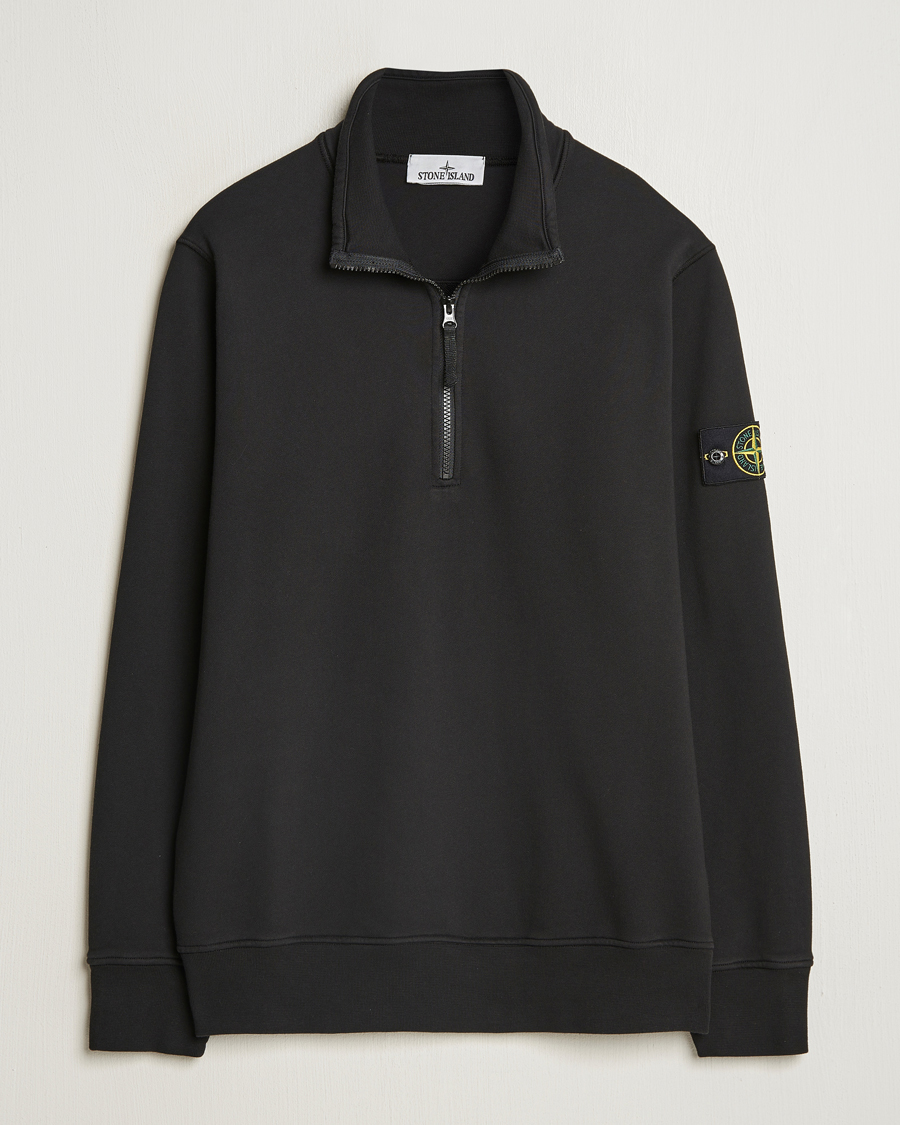 Herren | Pullover | Stone Island | Garment Dyed Fleece Half Zip Black