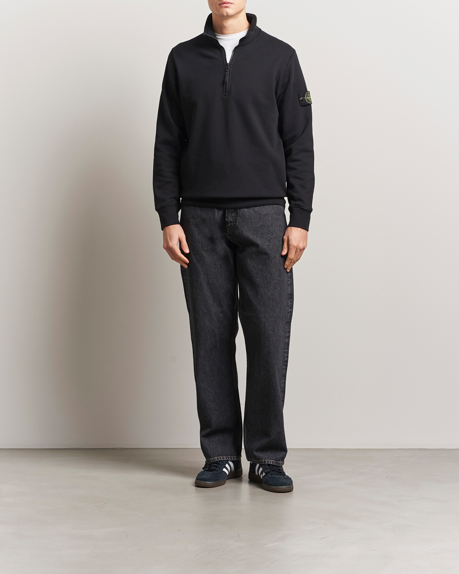 Herren | Pullover | Stone Island | Garment Dyed Fleece Half Zip Black