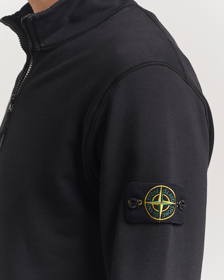 Herren | Pullover | Stone Island | Garment Dyed Fleece Half Zip Black