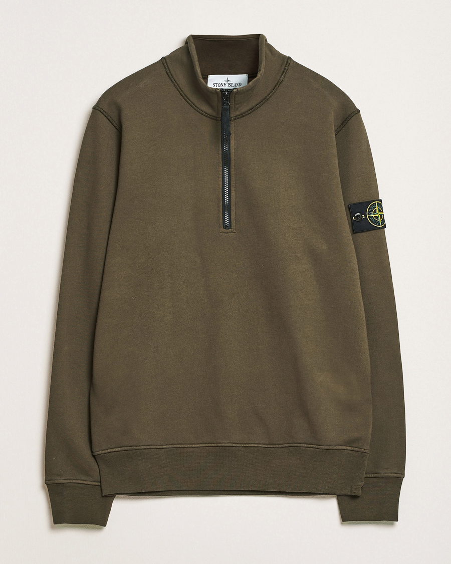 Herren | Pullover | Stone Island | Garment Dyed Fleece Half Zip Military Green