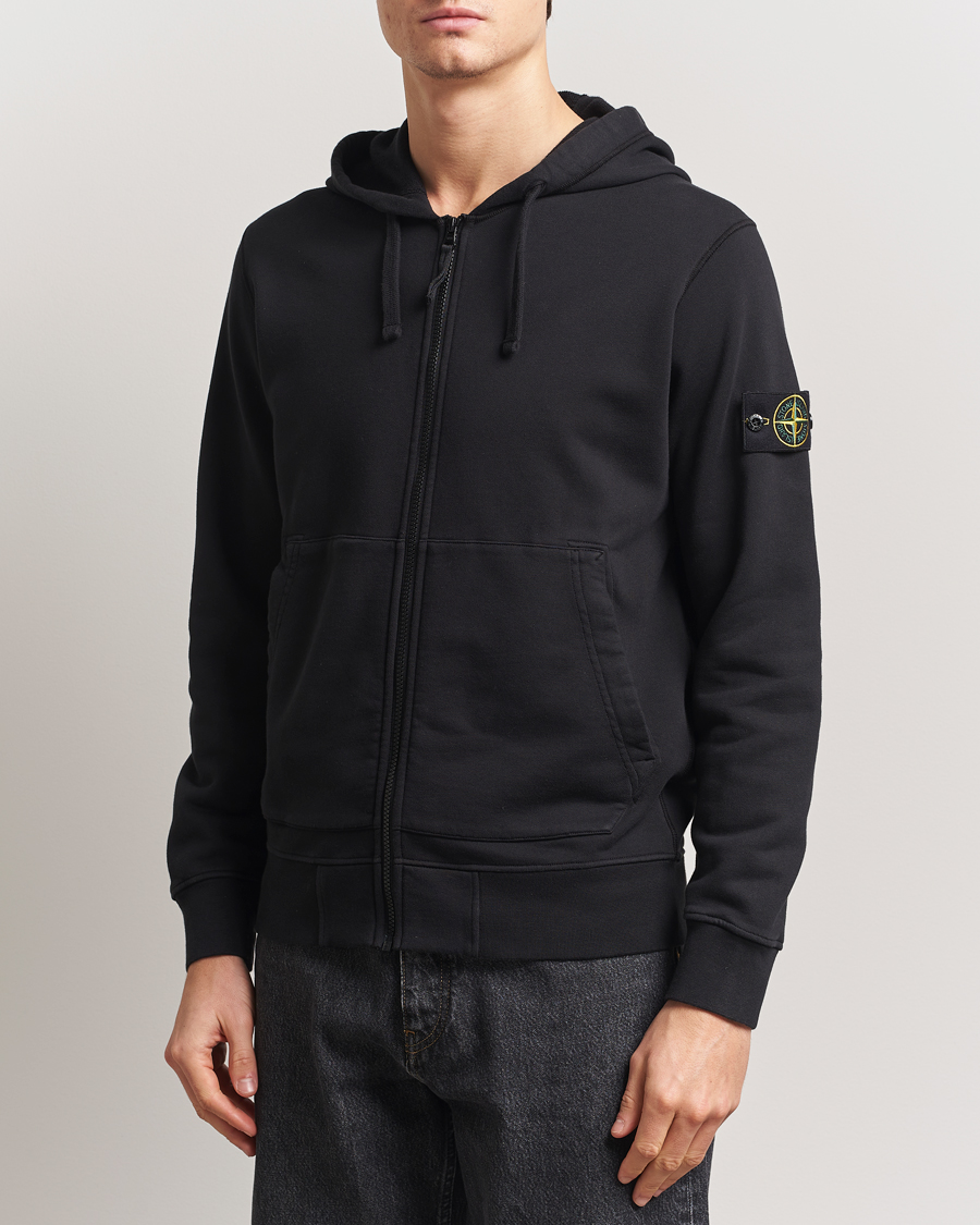 Herren | Pullover | Stone Island | Garment Dyed Fleece Full Zip Hood Black