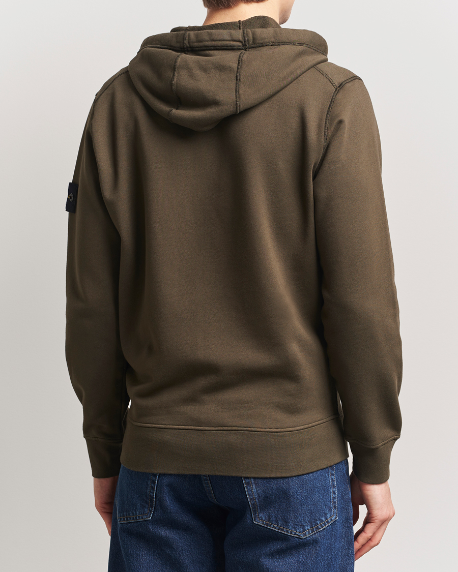 Herren | Pullover | Stone Island | Garment Dyed Fleece Full Zip Hood Military Green