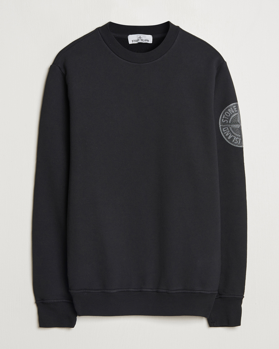 Herren | Pullover | Stone Island | Garment Dyed Fleece Sleeve Logo Sweatshirt Black