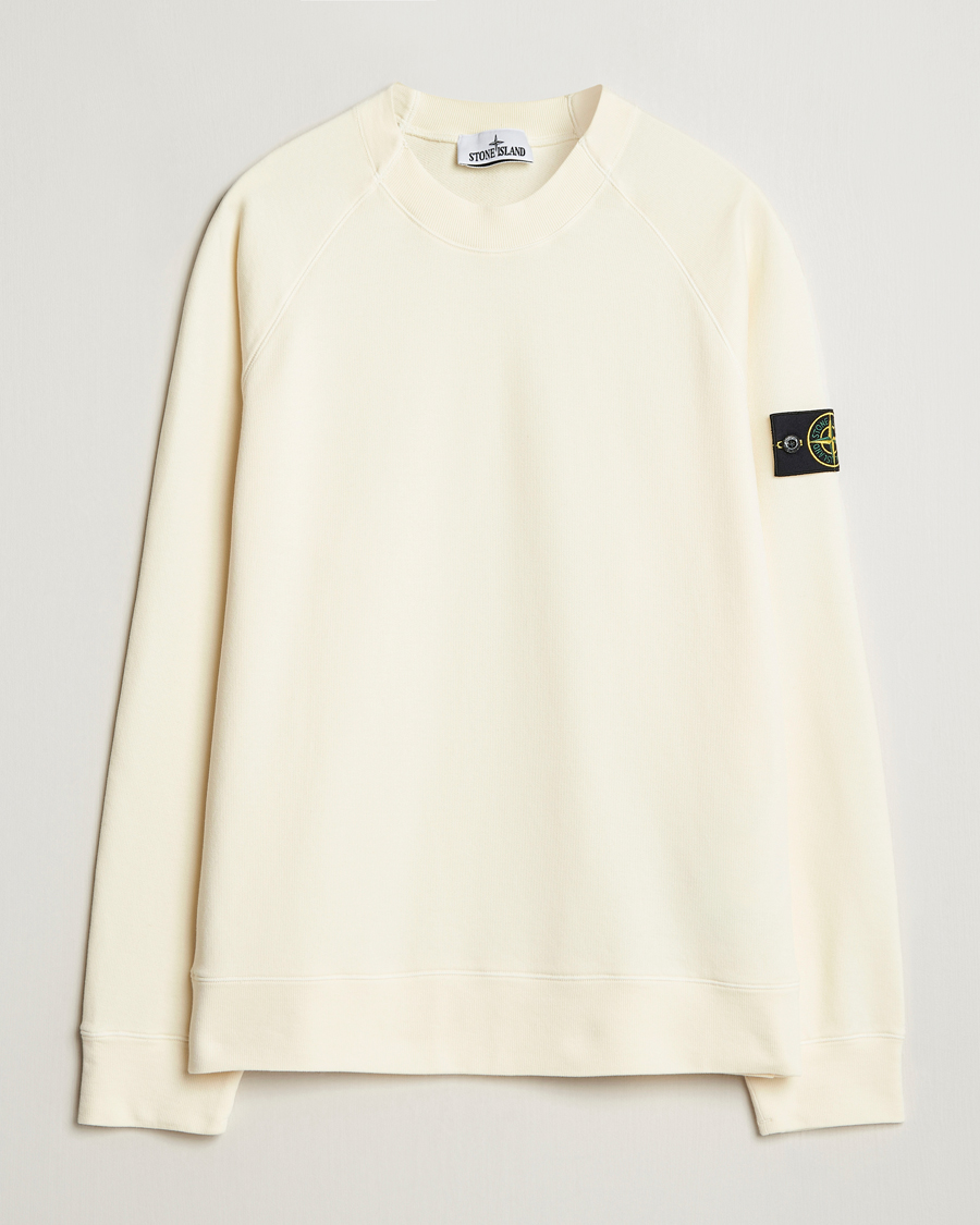 Herren | Pullover | Stone Island | Light Organic Cotton Fleece Sweatshirt Ivory