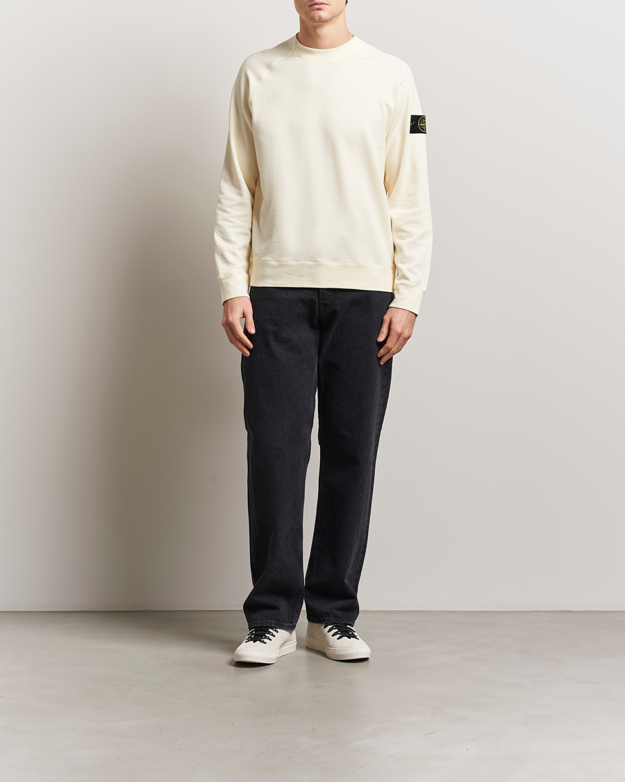 Herren | Pullover | Stone Island | Light Organic Cotton Fleece Sweatshirt Ivory