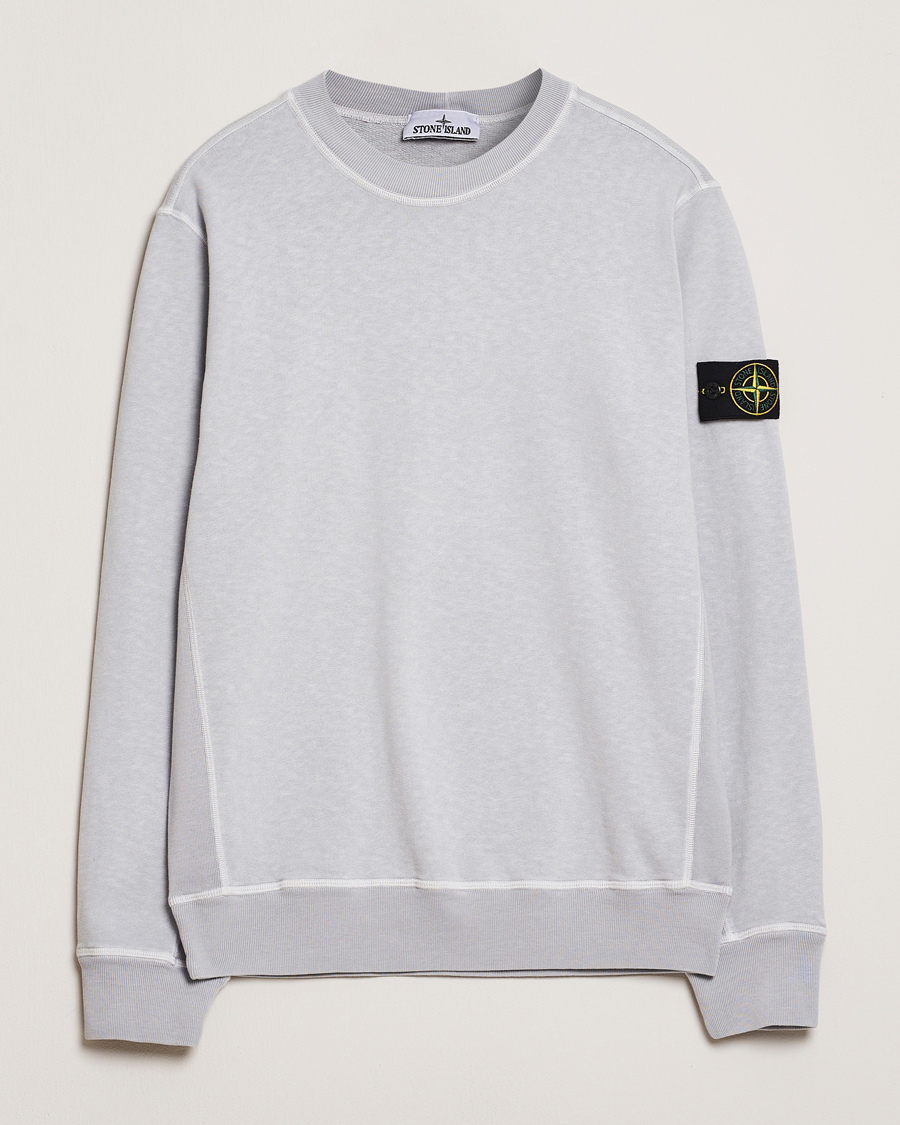 Herren | Pullover | Stone Island | Old Dyed Cotton Sweatshirt Pearl Grey
