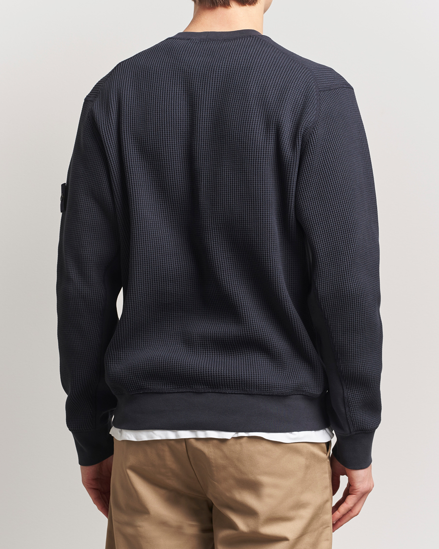 Herren | Pullover | Stone Island | Organic Cotton Waffle Fleece Sweatshirt Navy Blue