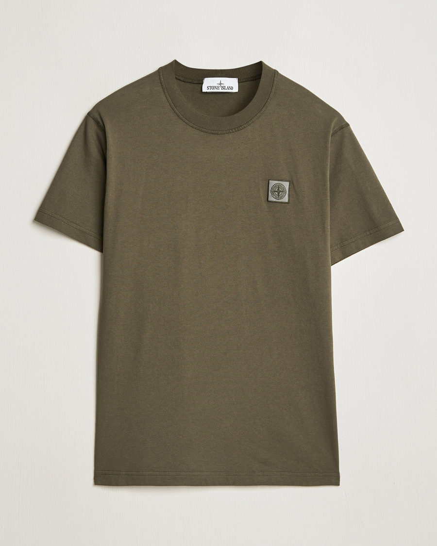 Herren | T-Shirts | Stone Island | Organic Cotton Fissato Effect T-Shirt Military Green