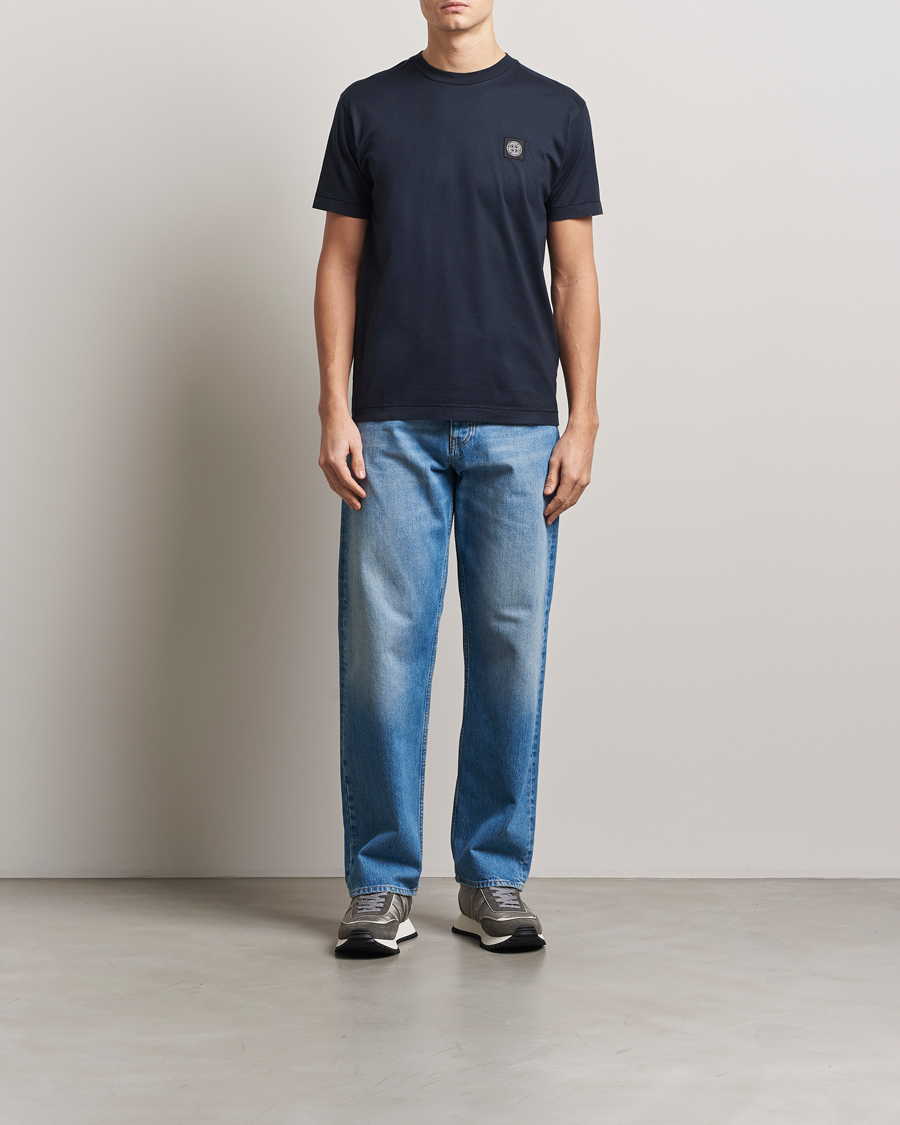 Herren | T-Shirts | Stone Island | Garment Dyed Cotton Jersey T-Shirt Navy Blue