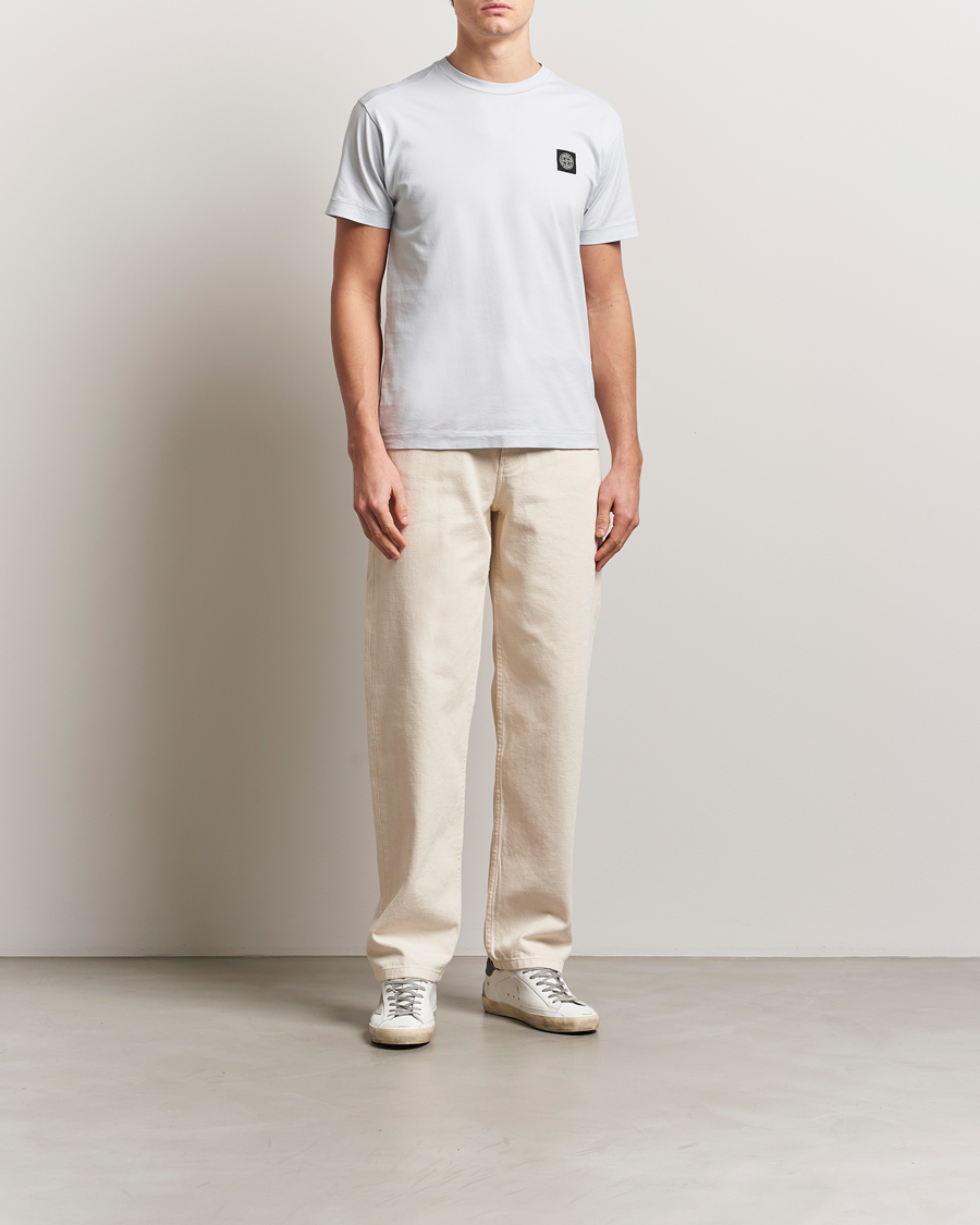 Herren | T-Shirts | Stone Island | Garment Dyed Cotton Jersey T-Shirt Sky Blue