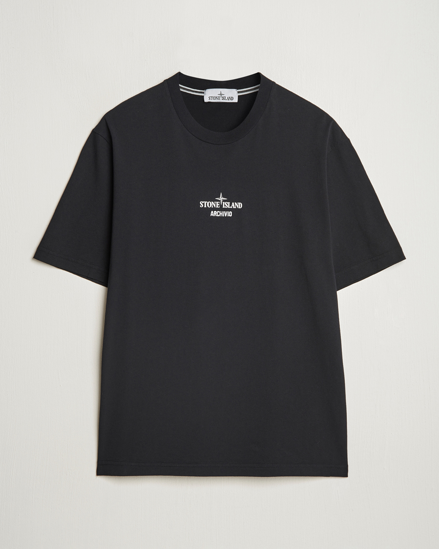 Herren | T-Shirts | Stone Island | Organic Cotton Archivio Print T-Shirt Black