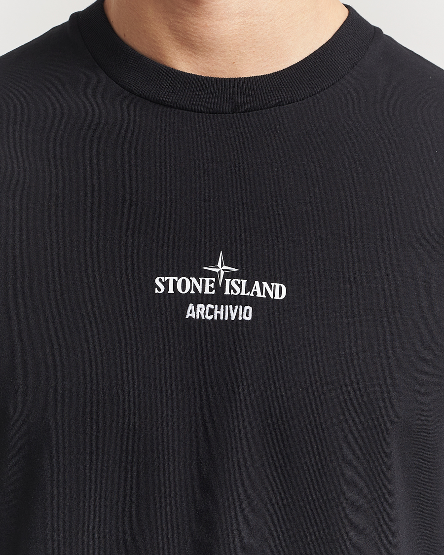 Herren | T-Shirts | Stone Island | Organic Cotton Archivio Print T-Shirt Black