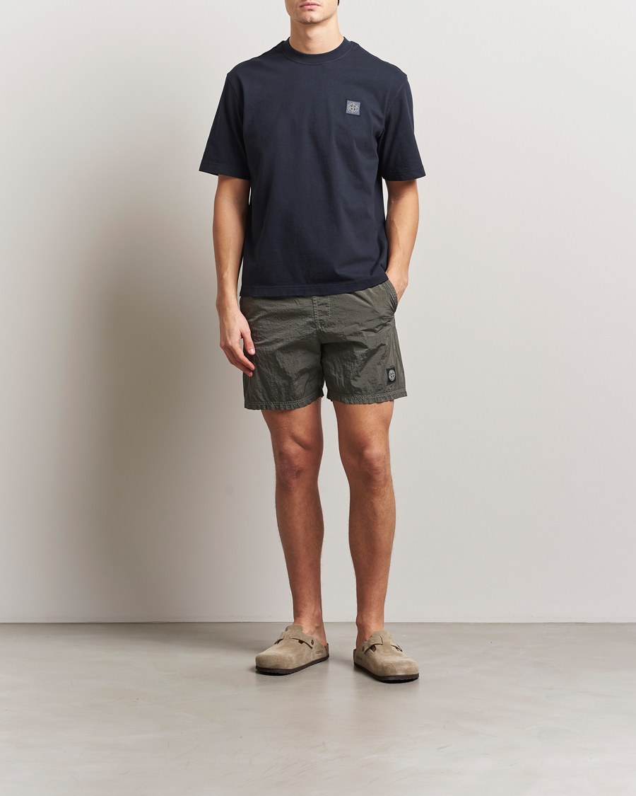 Herren | T-Shirts | Stone Island | Combed Organic Cotton T-Shirt Navy Blue