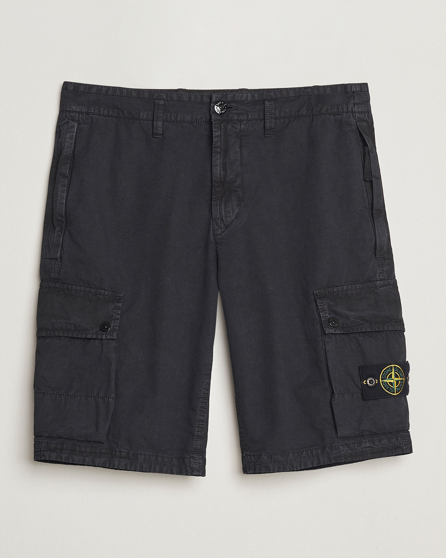 Herren | Shorts | Stone Island | Brushed Cotton Canvas Cargo Shorts Black