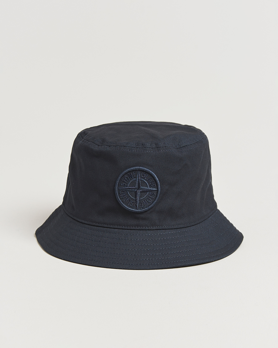 Herren | Stone Island Logo Bucket Hat Navy Blue | Stone Island | Logo Bucket Hat Navy Blue
