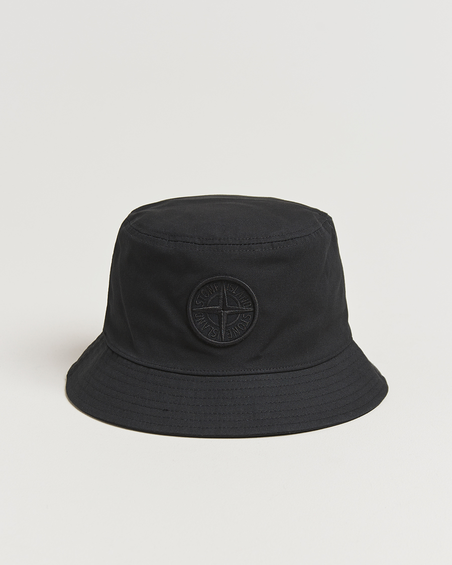 Herren | Stone Island Logo Bucket Hat Black | Stone Island | Logo Bucket Hat Black