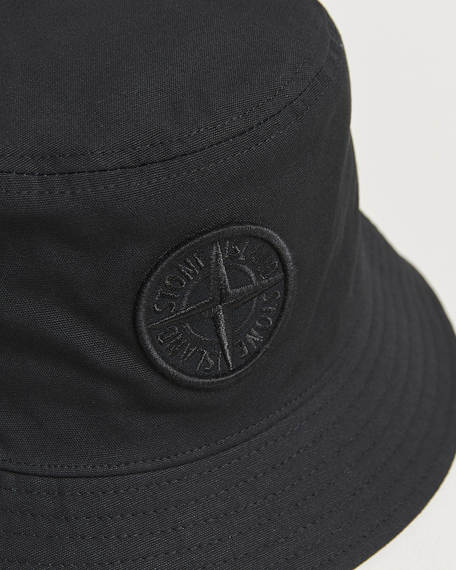 Herren | Stone Island Logo Bucket Hat Black | Stone Island | Logo Bucket Hat Black