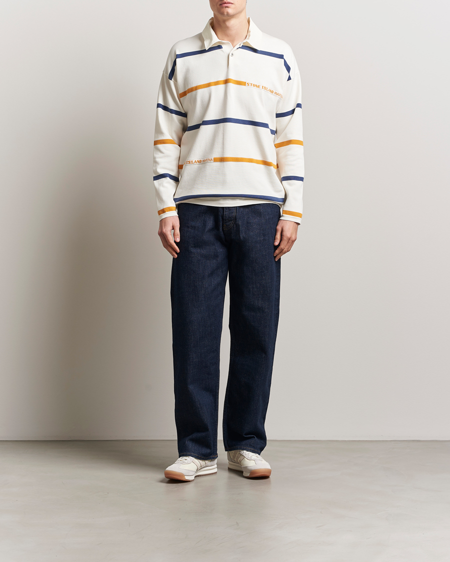 Herren | Pullover | Stone Island | Marina Striped Cotton Rugby Ivory