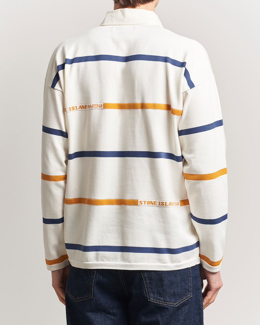 Herren | Pullover | Stone Island | Marina Striped Cotton Rugby Ivory