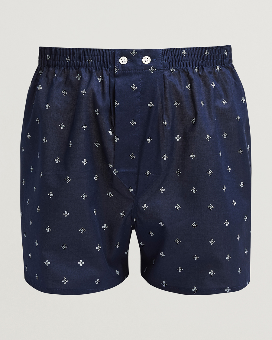 Herren | Unterwäsche | Derek Rose | Classic Fit Woven Cotton Boxer Shorts Navy