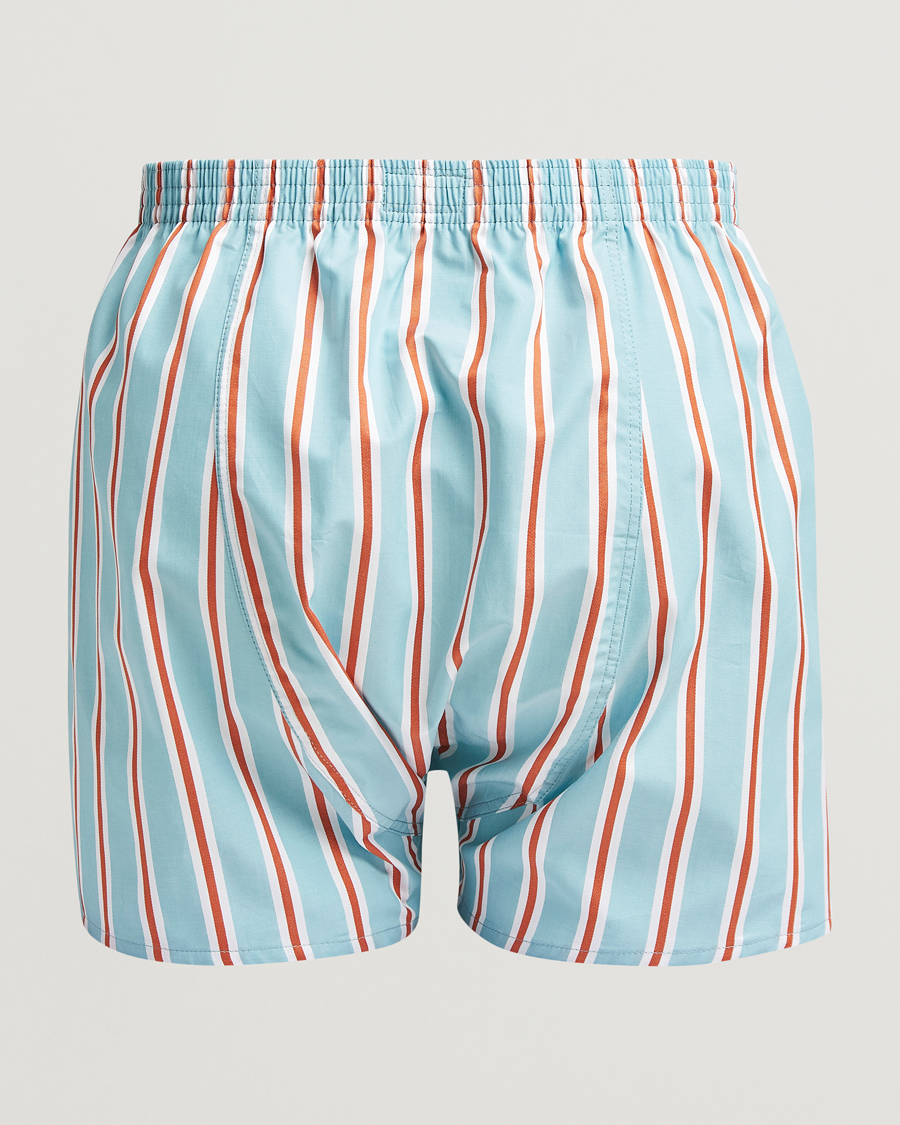 Herren | Unterwäsche | Derek Rose | Classic Fit Woven Cotton Boxer Shorts Turquoise